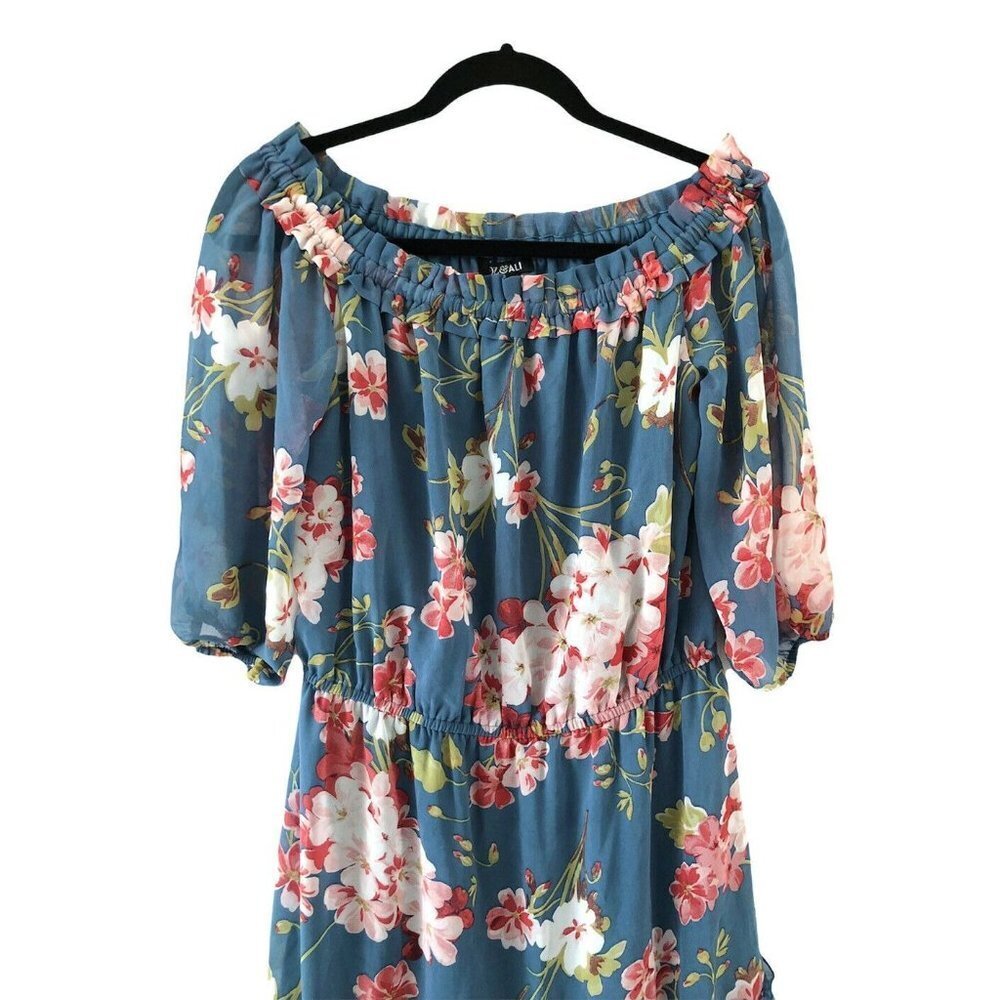 Roz & Ali Floral Print Sexy Couture Off The Shoulder Dress Size M​​​ - Picture 5 of 9